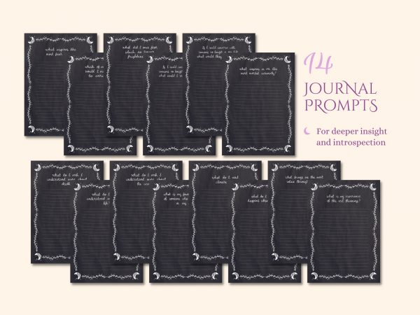 Layout of inner journal pages: Journal Prompts
