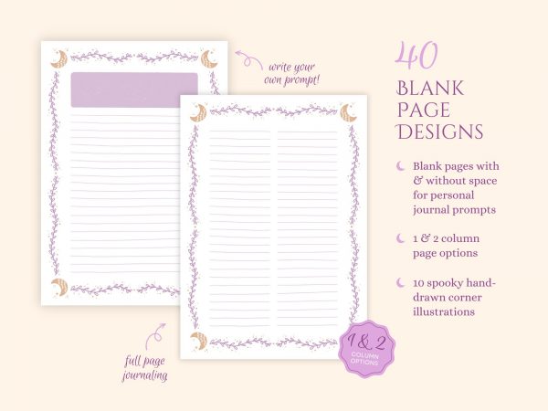 Layout of inner journal pages: Blank Journal Pages