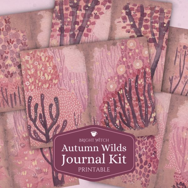 Autumn Wilds Printable Junk Journaling Kit, A4 and US Letter page sizes.